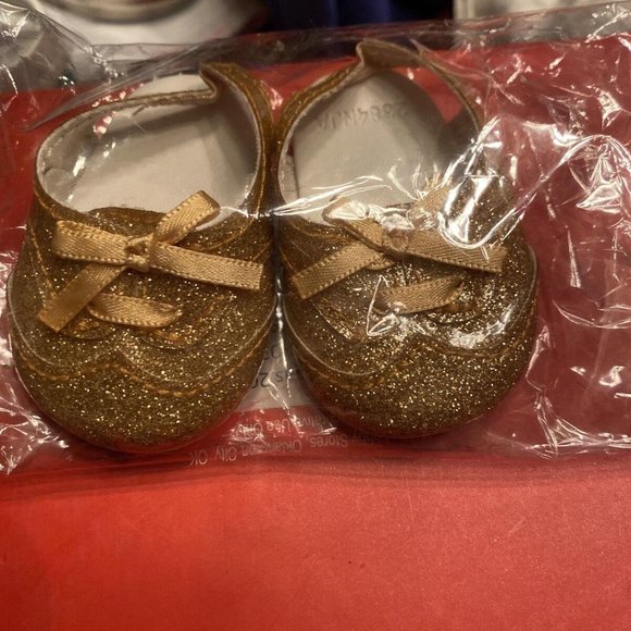 AMERICAN GIRL DOLL YEAR 2014 ISABELLE SANDALS SHOES GOLD MEET OUTFIT